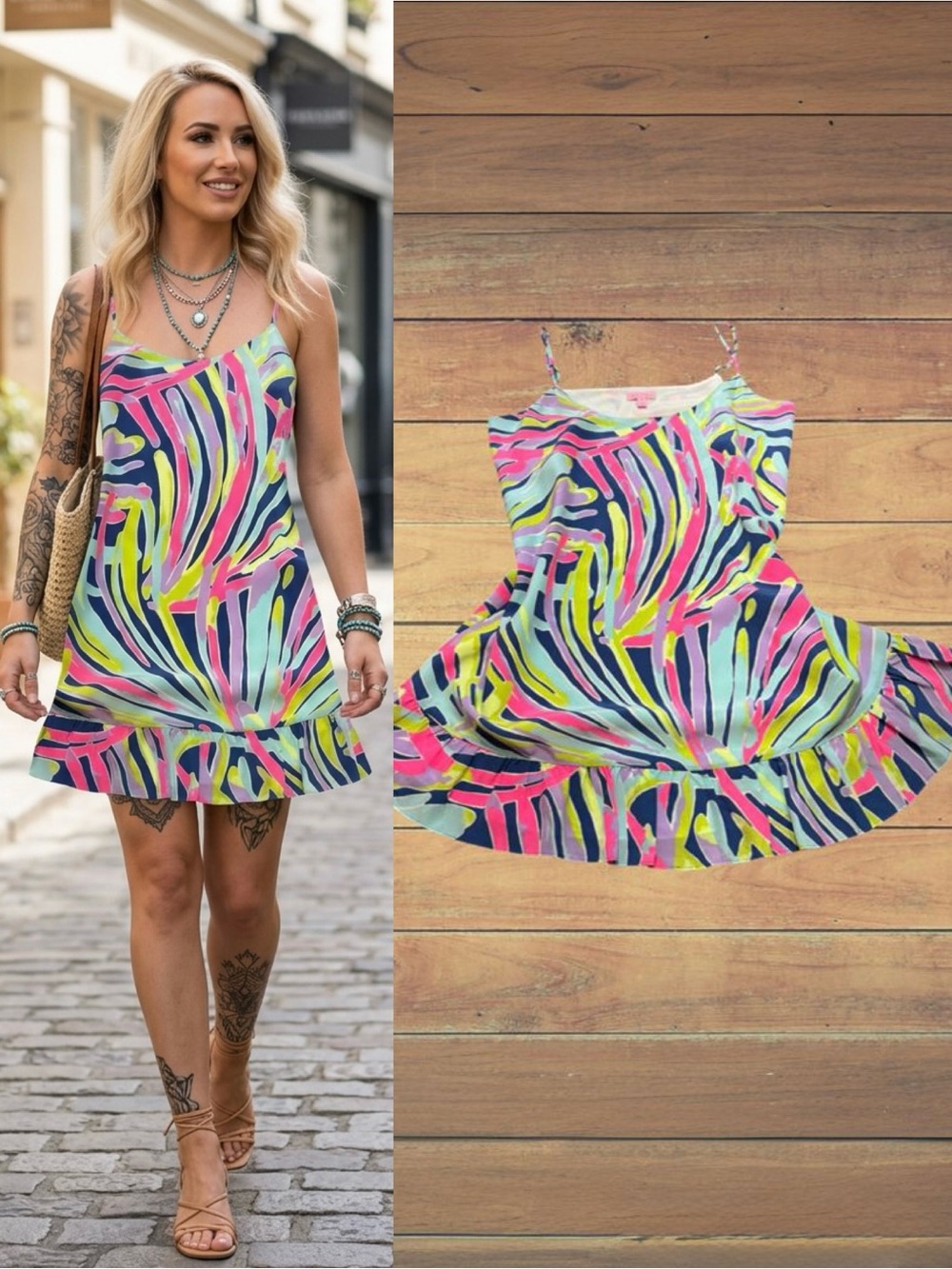 Lilly Pulitzer Zanna Silk Sea Dreamin Adjustable Strap Mini Dress Size XL NWOT